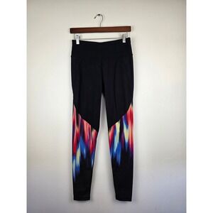 Sweaty Betty LDN Womens Black Workout Leggings Colorful Graphic Athleisure Small